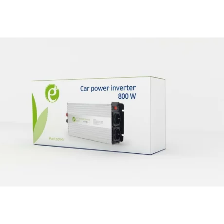 INVERTER GEMBIRD cu sinusoida simulata, Inverter auto, 800W, Schuko x 2, baterie 12V, &quot;EG-PWC-044&quot;, (include TV 3 lei)
