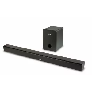 SOUNDBAR 2.1 AKAI, cu fir, Bluetooth 5.0, RMS 70W, fara alte functii, alimentare 220V, Jack 3.5mm, HDMI, optic, USB, negru, &quot;ASB-6WSW&quot;