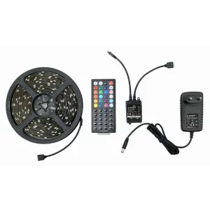 BANDA LED GEMBIRD, RGB diferite culori, 280lm, 17W, 150 x LED, banda 5m, telecomanda, rezistenta la stropi IP65, cablu 1.5m, &quot;LED-S-RGB500-01&quot;