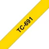 Brother TC691 Banda Laminata 9mm BLACK ON YELLOW TAPE