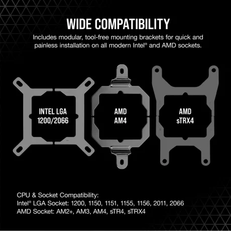 COOLER CORSAIR, &quot;iCUE H100i ELITE CAPELLIX&quot;, skt. universal, racire cu lichid, vent. 120 mm x 2, 2400 rpm, LED RGB ,&quot;CW-9060050-WW&quot;