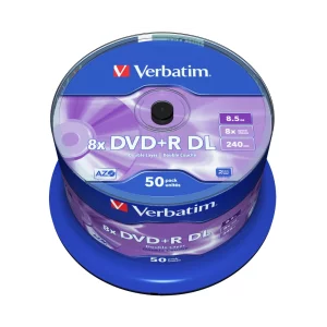 DVD+R VERBATIM  8.5GB, viteza 8x, 50 buc, Double Layer, spindle, Matt Silver 43758