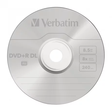 DVD+R VERBATIM  8.5GB, viteza 8x, 50 buc, Double Layer, spindle, Matt Silver 43758