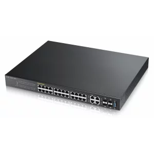 GS2210-24HP | 24 x 10/100/1000 Mbit/s | 4 x SFP COMBO | Full Management | PoE | Montabil in rack DA | Stacking DA
