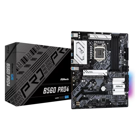 PLACA de BAZA Asrock B560 Pro4 , skt LGA 1200, Intel B560, ATX, slot RAM 4 x DDR4, max 128 GB, 6x S-ATA 3, 3x M.2, 2x PCI-E, PCI-E3.0 x 16 x 1, PCI-E3.0 x 16 x 1, PCI-E3.0 x 1 x 2, LAN 10/100/1000 Mbps, Display Port, HDMI, 7.1, &quot;B560 PRO4&quot;