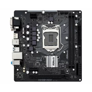 PLACA de BAZA Asrock H410M-HDV R2.0, skt LGA 1200, Intel H410, mATX, slot RAM 2 x DDR4, max 64 GB, 4x S-ATA 3, nux M.2, 1x PCI-E, PCI-E3.0 x 16 x 1, PCI-E3.0 x 1 x 1, LAN 10/100/1000 Mbps, HDMI, DVI -D, VGA, 7.1, &quot;H410M-HDV R2.0&quot;