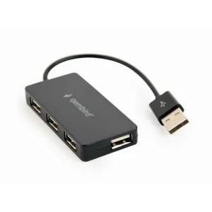 HUB extern GEMBIRD, porturi USB: USB 2.0 x 4, conectare prin USB 2.0, cablu 0.15 m, negru, &quot;UHB-U2P4-04&quot;  (include TV 0.75 lei)