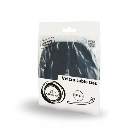 TILE prindere cablu GEMBIRD, 100pcs., 210*12 mm, din Velcro, black, &quot;VT-210x12&quot;