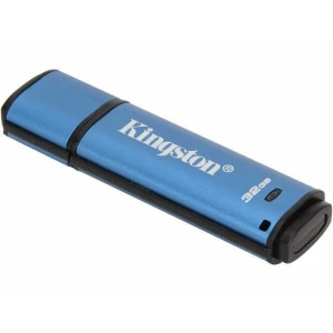 MEMORIE USB 3.0 KINGSTON 32 GB, cu capac, carcasa metalic &amp;amp;amp; plastic, albastru, &quot;DTVP30/32GB&quot;