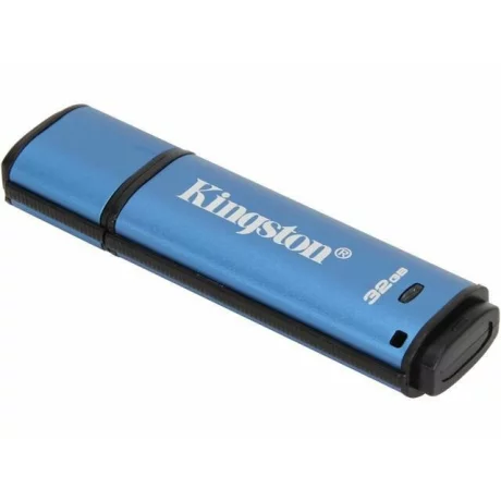 MEMORIE USB 3.0 KINGSTON 32 GB, cu capac, carcasa metalic &amp;amp;amp; plastic, albastru, &quot;DTVP30/32GB&quot;