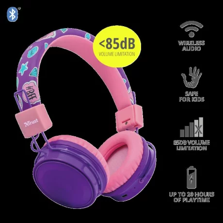 Trust Comi Bluetooth Kids Headphone Purp &quot;TR-23608&quot;