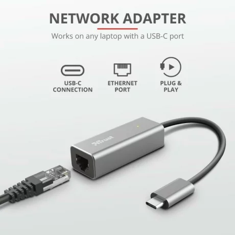 Trust Dalyx USB-C to Ethernet Adapter &quot;TR-23771&quot;