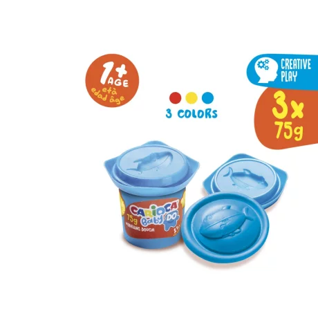 Plastilină Baby Dough Carioca 3x75 g/cutie