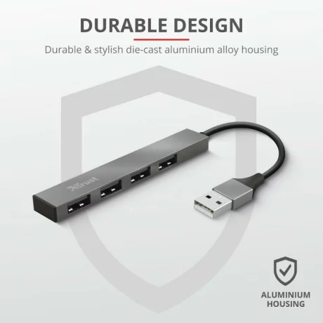 Trust Halyx Aluminium 4 Mini USB Hub &quot;TR-23786&quot;