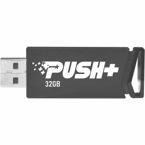 MEMORIE USB 3.2 PATRIOT PUSH+,  32 GB, profil mic, negru, PSF32GPSHB32U