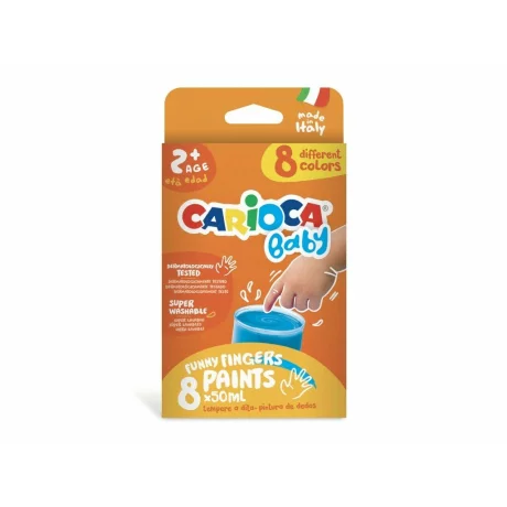 Acuarele Baby Finger Paint 8 x 50 ml, Carioca