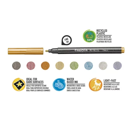 Fineliner Metallic Carioca 8/set