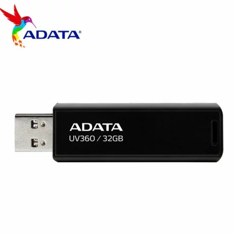 MEMORIE USB 3.2 ADATA 128 GB, retractabila, carcasa metalica, negru, AUV360-128G-RBK