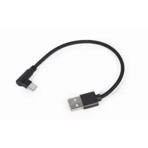 CABLU alimentare si date GEMBIRD, pt. smartphone, USB 2.0 (T) la USB 2.0 Type-C (T) 90 grade,   0.2m, negru, &quot;CC-USB2-AMCML-0.2M&quot;