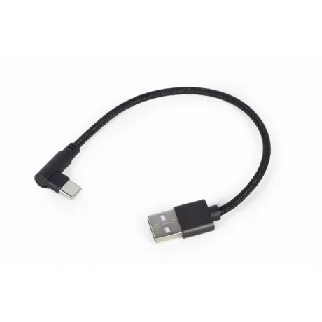 CABLU alimentare si date GEMBIRD, pt. smartphone, USB 2.0 (T) la USB 2.0 Type-C (T) 90 grade,   0.2m, negru, &quot;CC-USB2-AMCML-0.2M&quot;