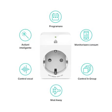 PRIZA inteligenta TP-LINK, Monitorizare consum, Wi-Fi, alb KP115