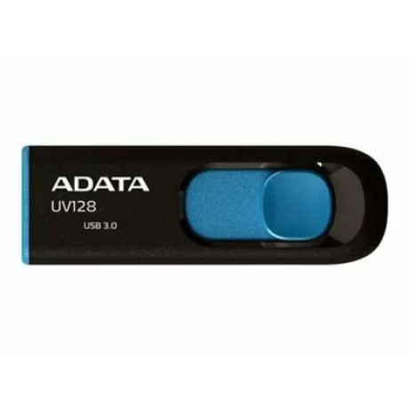Memorie USB 3.0 ADATA 32 GB, retractabila, carcasa plastic, negru / albastru, AUV128-32G-RBE