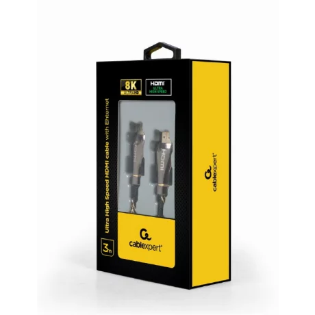 CABLU video GEMBIRD, HDMI (T) la HDMI (T), 3m, HDMI 2.1, premium, conectori auriti, rezolutie maxima 8K (7680 x 4320) la 60 Hz, negru, &quot;CCBP-HDMI8K-3M&quot;