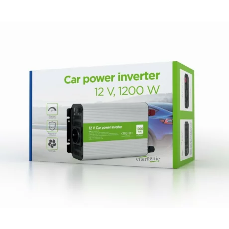 INVERTER GEMBIRD cu sinusoida simulata, Inverter auto, 1200W, Schuko x 1, USB 5V / 2.1A, baterie 10-16V, &quot;EG-PWC1200-01&quot;, (include TV 3 lei)