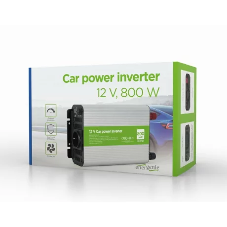 INVERTER GEMBIRD cu sinusoida simulata, Inverter auto,  800W, Schuko x 1, USB 5V / 2.1A, baterie 10-16V, &quot;EG-PWC800-01&quot;, (include TV 3 lei)