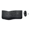 KIT wireless Kensington - ergonomic, &quot;Profit Ergo&quot;, tastatura wireless 104 taste + mouse wireless 1200dpi, palmrest, 5 butoane, rotita scroll, nagreu, &quot;K75406UK&quot;  (include TV 0.75 lei)