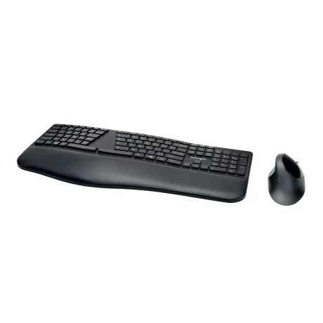 KIT wireless Kensington - ergonomic, &quot;Profit Ergo&quot;, tastatura wireless 104 taste + mouse wireless 1200dpi, palmrest, 5 butoane, rotita scroll, nagreu, &quot;K75406UK&quot;  (include TV 0.75 lei)