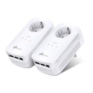 KIT ADAPTOR POWERLINE TP-LINK tehnologie AV2, AV1300, pana la 1300Mbps, 3 porturi Gigabit, priza AC, 2 buc. &quot;TL-PA8030P KIT&quot; (include timbru verde 1.5 lei)