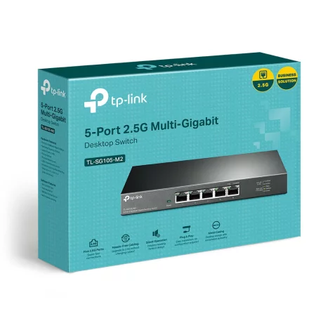 SWITCH TP-LINK  5 porturi 2.5 Gigabit. carcasa metalica &quot;TL-SG105-M2&quot; (include timbru verde 1.5 lei)