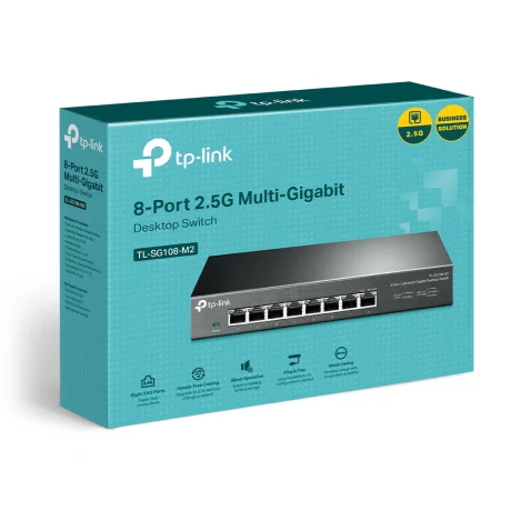 SWITCH TP-LINK  8 porturi 2.5 Gigabit. carcasa metalica &quot;TL-SG108-M2&quot; (include timbru verde 1.5 lei)