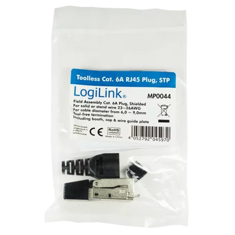 MUFA RJ-45 LOGILINK pt. cablu FTP, SFTP, Cat6a, RJ-45 (T),  ecranat MP0044