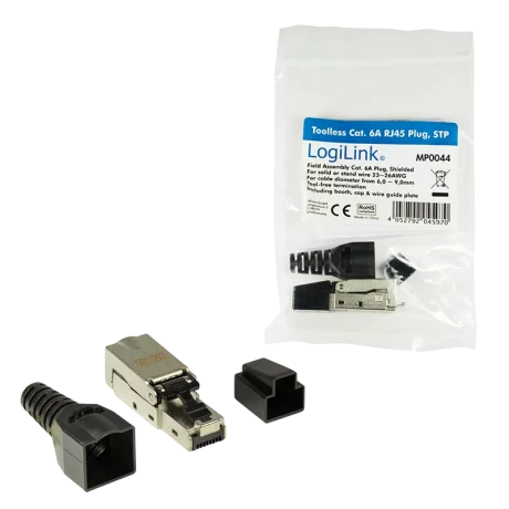 MUFA RJ-45 LOGILINK pt. cablu FTP, SFTP, Cat6a, RJ-45 (T),  ecranat MP0044