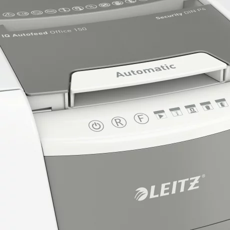 Distrugator automat documente Leitz IQ Office, cos  44 litri, alb-gri, Leitz 80130000
