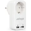 PRIZA GEMBIRD, Schuko x 1, conectare prin Schuko (T), USB x 2,   10 A, protectie supratensiune, protectie copii, alb, &quot;EG-ACU2-01-W&quot;