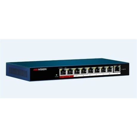 POE switch Hikvision, DS-3E0109P-E/M; L2, Unmanaged, 8x 100M PoE port, 1x 100M uplink port, 802.3af/at, PoE power budget 58W, 250m long distance transmission. &quot;DS-3E0109P-E/M&quot;