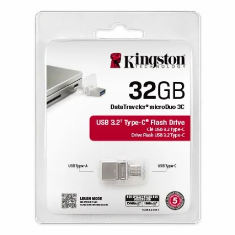 MEMORIE USB 3.0, Type-C KINGSTON  32 GB, profil mic, OTG, DTDUO3C/32GB
