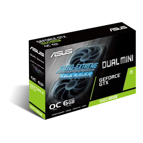 PLACA VIDEO ASUS NVIDIA Dual GeForce GTX 1660 SUPER Mini,GTX1660S-O6G-MINI