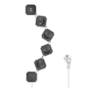 Prelungitor Logilink, Schuko (T), USB x 2, cablu 1.5 m LPS276U