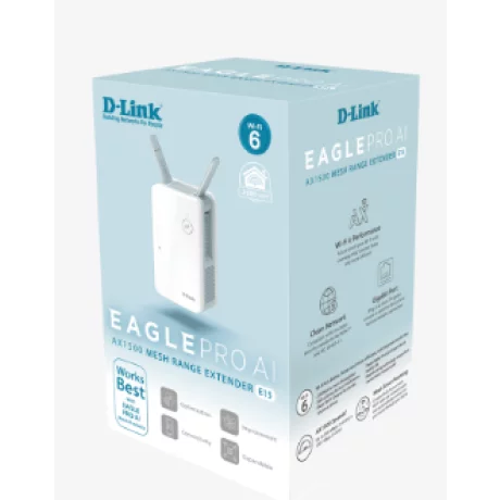 RANGE EXTENDER D-LINK wireless AX1500Mbps, 1 port Gigabit, Wi-Fi 6 E15