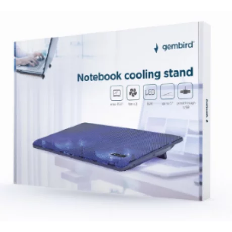 STAND GEMBIRD notebook 15.6&quot;, sita metal, fan 2x15cm, LED light, black, &#039;&#039;NBS-2F15-05&quot;