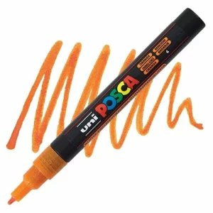 Marker Uni Posca 0.9-1.3Mm PC-3Ml Portocaliu Cu Sclipici