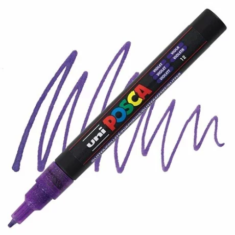 Marker Uni Posca 0.9-1.3Mm PC-3Ml, Violet Cu Sclipici