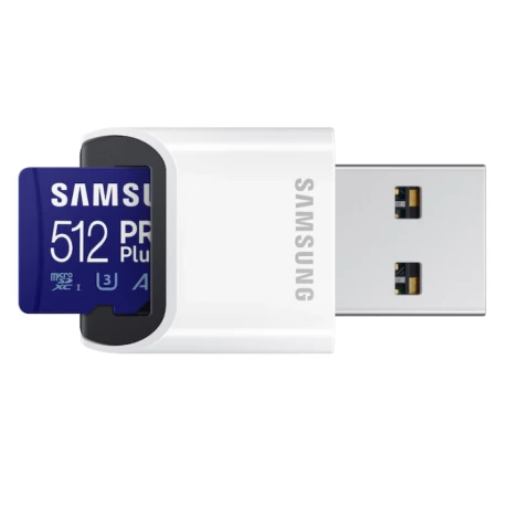 Card memorie Samsung PRO Plus + Cititor USB carduri micro-SDXC, MB-MD512KB/WW, 512GB &quot;MB-MD512KB/WW&quot; (include TV 0.03 lei)