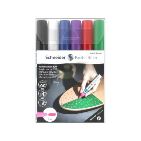 Marker cu vopsea acrilică Paint-It 320 4 mm Schneider 6 buc/set 1