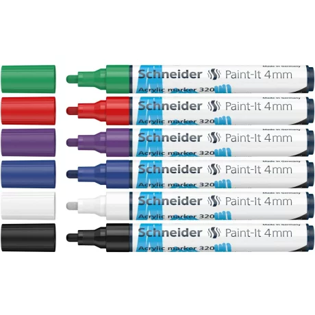 Marker cu vopsea acrilică Paint-It 320 4 mm Schneider 6 buc/set 1