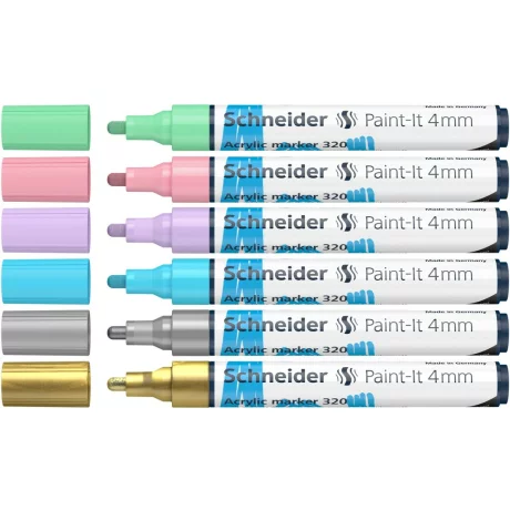 Marker cu vopsea acrilică Paint-It 320 4 mm Schneider 6 buc/set 2